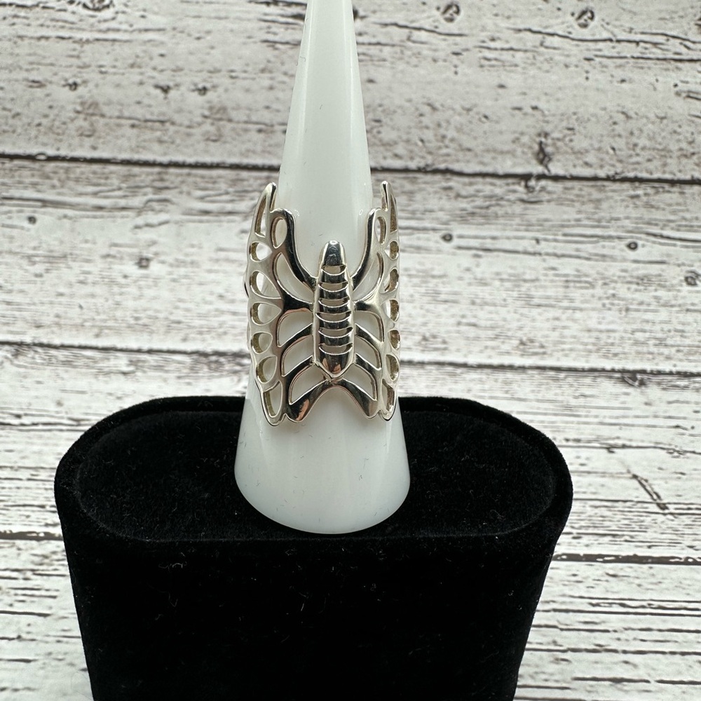Intricate Silver Butterfly Ring